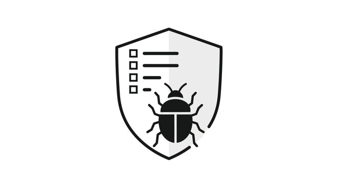 Bug Insect Shield Security Icon Symbol.