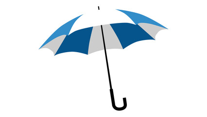 Blue and white striped open umbrella isolated on transparent background © Dilshad
