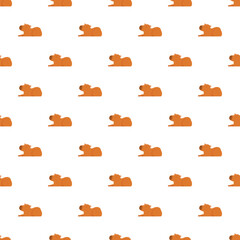 Obraz premium Cute capybara animal repeating pattern on a white background