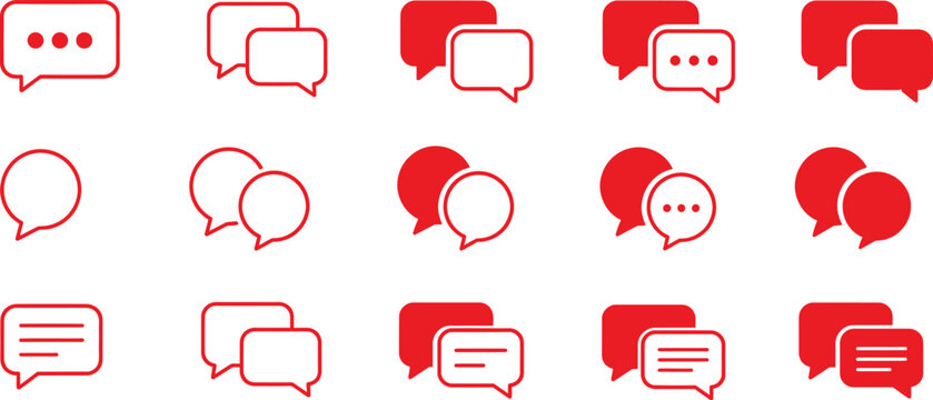 Diverse Collection of Chat and Speech Bubble Icons for Messaging Interface