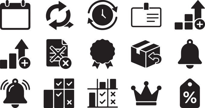 Business and commerce icon set flat design
