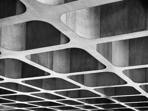 Concrete wall Geometric pattern Cement Grey texture Brutalist Architecture details
