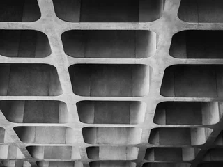 Concrete wall Geometric pattern Cement Grey texture Brutalist Architecture details © VTT Studio