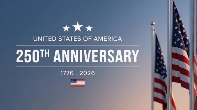 America 250 years anniversary celebration background patriotic design flag pole sky outdoor. 4th july independence anniversary. us united flag, freedom liberty democracy, patriotic patriotism spirit