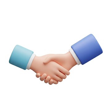 3D Render of Two Hands Shaking in a Business Agreement.