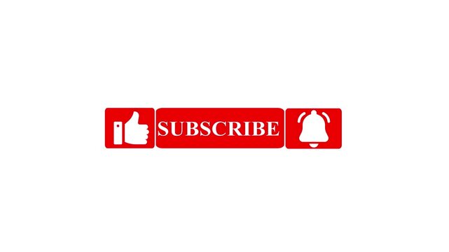 Abstract Pop up youtube subscribe like bell icon button clicked animation motion graphic,Animation of a like, subscribe and notification for youtube channel .