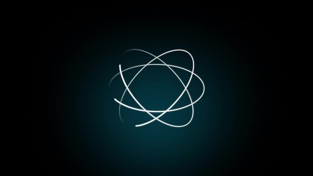 Glowing Nuclear Atom Energy Loop Atomic Structure Animation.4k motion graphics video animation