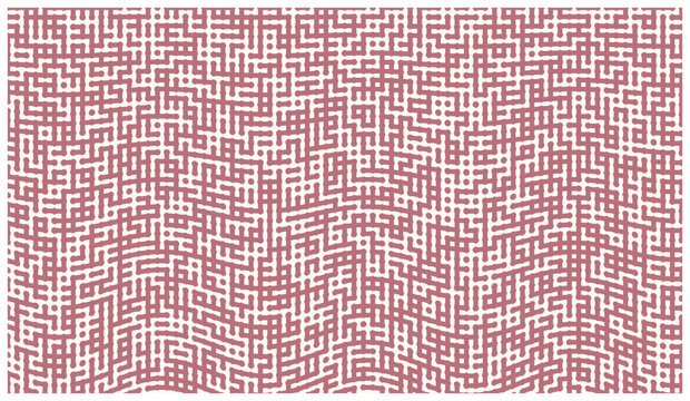 Intricate abstract maze pattern design with geometric red lines