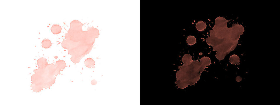 Organic Red Ink Blobs Abstract Composition"
