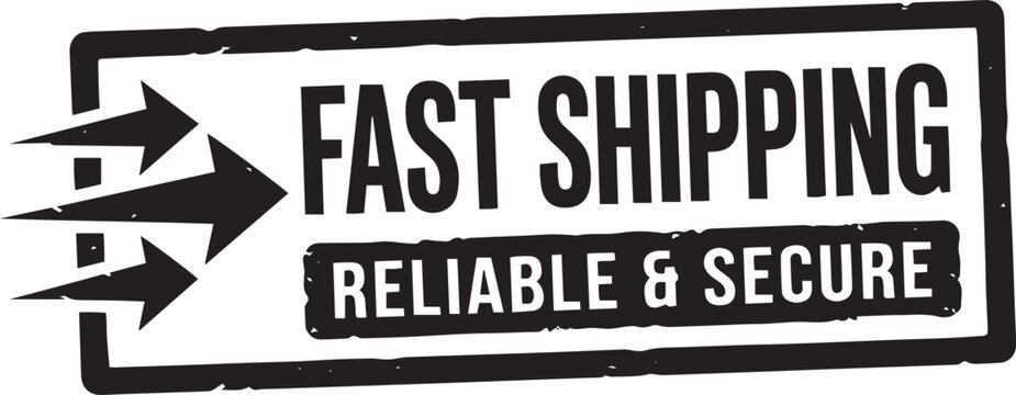 Fast shipping reliable and secure stamp seal vector illustration