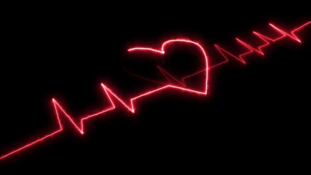 heart beat cardiogram. heart pulse line cardiogram.4k motion graphics video animation