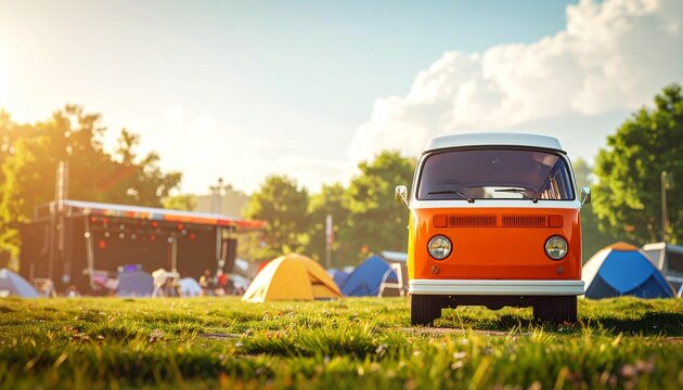 Vintage Van at Outdoor Festival