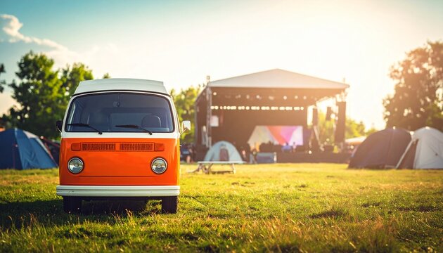 Vintage Van at Outdoor Festival