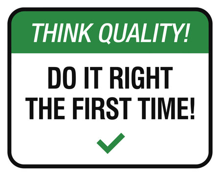 Rectangular sign with text and checkmark white background black border