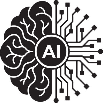 Artificial intelligence brain vector illustration with circuit board pattern and digital neural network concept for future smart technology.
