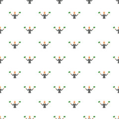Fototapeta premium Woman illustrating patriotism and love for brazil in a repeating background pattern