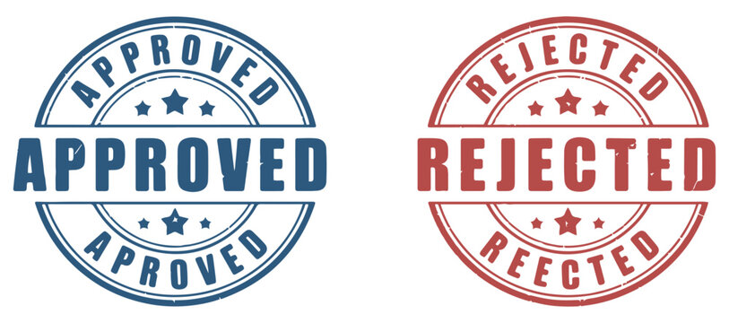approved rejected stamp icon set