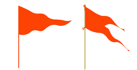 Saffron flag vector illustration set isolated on white background. © Ankur
