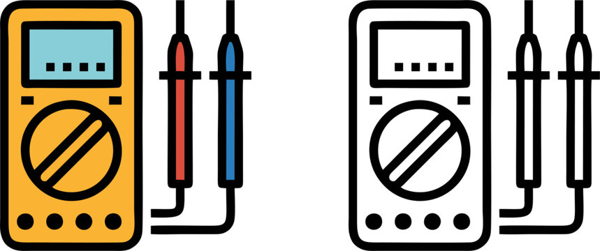 Digital Multimeter Electrical Testing Tool Icon Vector Illustration
