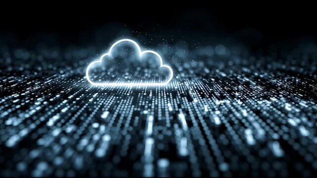 Cloud upload and download icon arrows symbol representing data transfericon Cyber security Global network on Earth concept Abstract business connection of lines from nodes It is connected to endless 