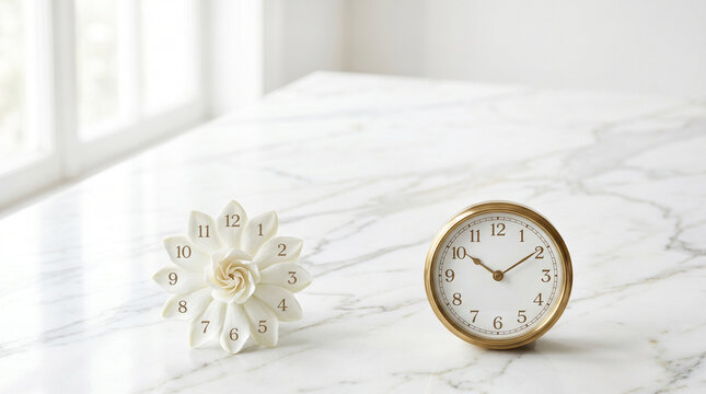 Clock and flower timepiece