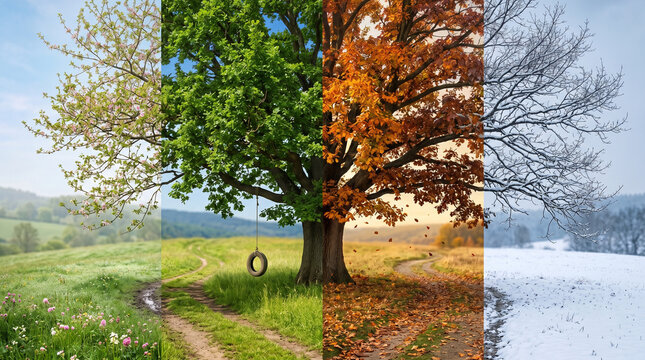 Tree four seasons cycle