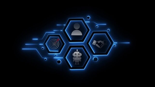 Skill knowledge ability business Glowing neon line of SEM icons concept , and technology concept. Work performance is influenced by skills, abilities and competence