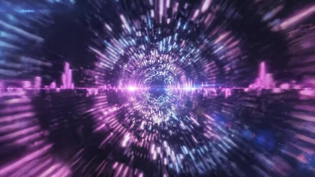 A Visual Symphony of Sound Waves: An Abstract Representation of Music Dynamics Evolving From a Circular Pulse to a Cosmic Soundscape Journey