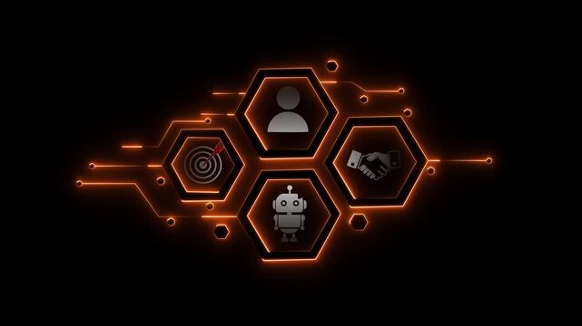 Skill knowledge ability business Glowing neon line of SEM icons concept , and technology concept. Work performance is influenced by skills, abilities and competence