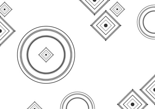 Digital circles of dark grey and white. Futuristic modern background. Big Data visualization into cyberspace.