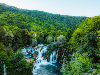 Obraz premium Great Una Waterfalls in Bosnia and Herzegovina near Martin Brod