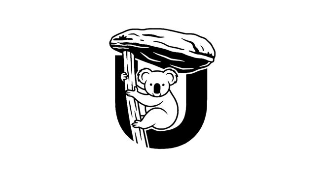 Koala Bear Wearing Flat Cap Illustration.