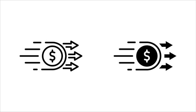 Money Transfer icon set. sign for mobile concept and web design vector illustration on white background