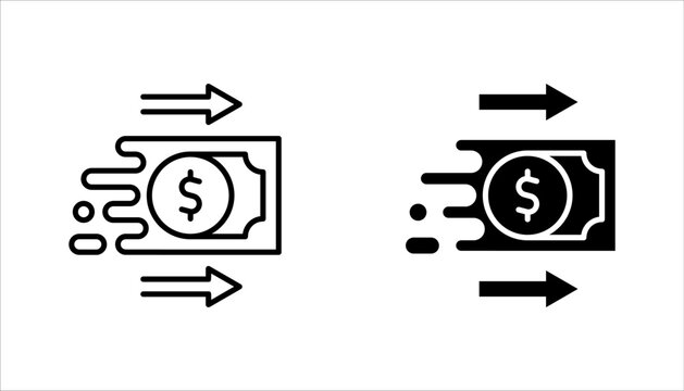 Money Transfer icon set. sign for mobile concept and web design vector illustration on white background
