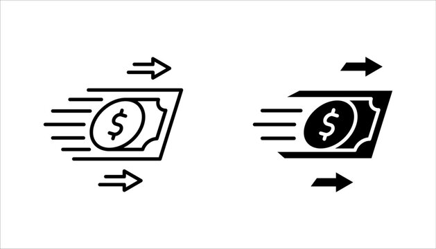 Money Transfer icon set. sign for mobile concept and web design vector illustration on white background