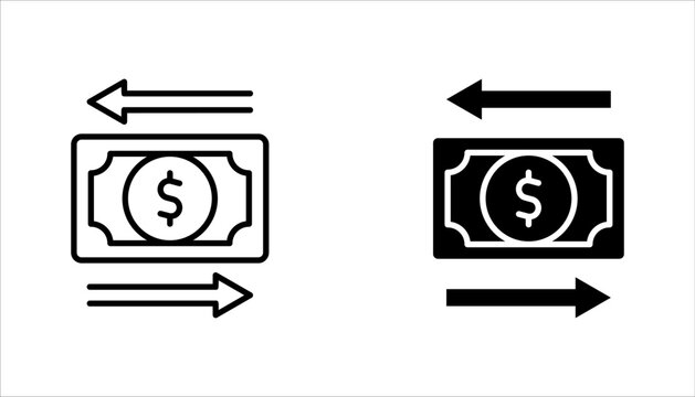 Money Transfer icon set. sign for mobile concept and web design vector illustration on white background