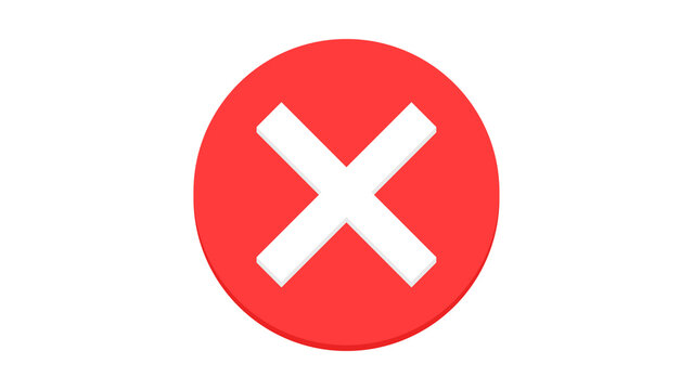This geometric vector icon is universally recognized as a symbol for cancellation, error, rejection, or prohibition in digital user interfaces