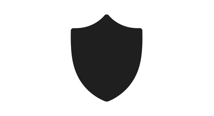 Black shield silhouette on a white background a protective emblem © Tamim