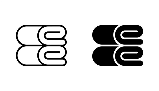Hotel bath towel icon set. Folded towels. Stacked textile fabric, vector illustration on white background