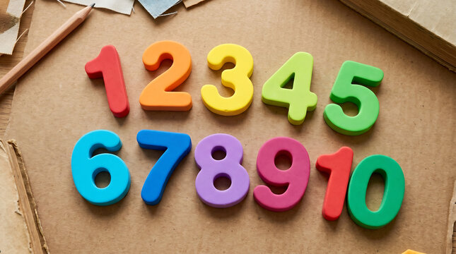 Colorful foam numbers, educational toys, learning tools, colorful objects