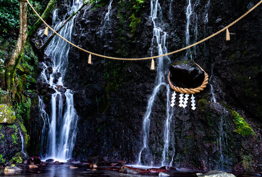 Sacred Tamadare Falls in Hakone, Japan