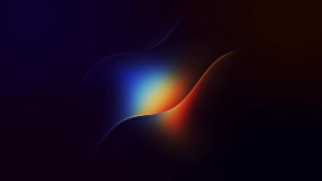 Abstract fluid wave loop animation with glowing multi color prism gradient on dark background