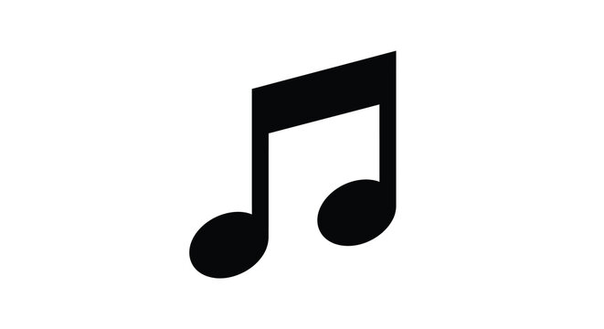 Two Eighth Notes Silhouette On White Background