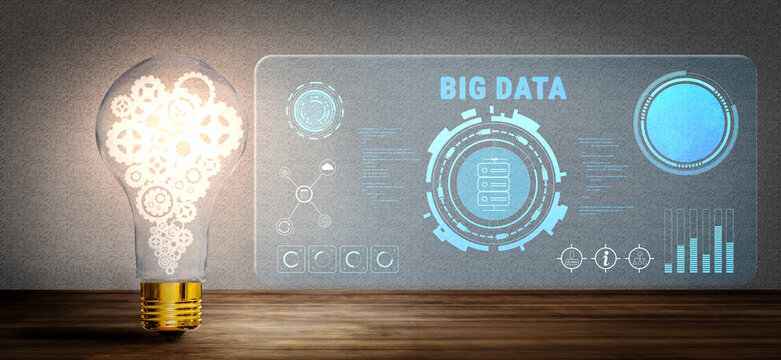 Big Data analytics technology for business intelligence and insights. A concept of processing and visualizing large datasets for strategic decisions. Motif