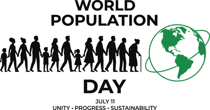 World population day isolated on transparent background