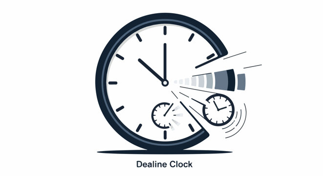A clock with a speeding bullet piercing through it