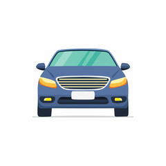 Fototapeta premium Blue 3D rendered car front view
