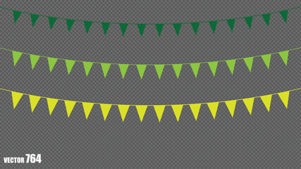 Colorful Triangular Bunting Flags Hanging in Straight Rows Vector Illustration © Ai Gallerybd
