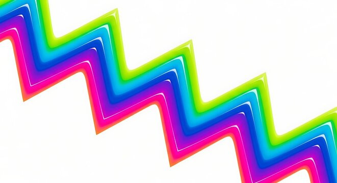 Vibrant Rainbow Zigzag Pattern Abstract Background.