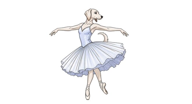 Elegant ballerina in white tutu performing.